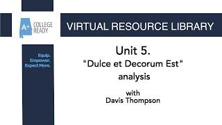 Unit 5: Poetry - "Dulce et Decorum Est" analysis