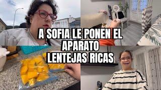 Mi primera VEZ sola   +  a Sofia le ponen el aparato +LENTEJAS ricas ricas