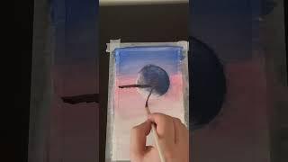 Cool Art ideas ||Painting tutorials ||             Beautiful moonlight scenery #painting#art