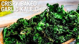 Crispy Baked Garlic Kale Chips