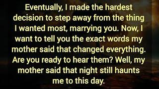 DM TO DF  - I made the hardest decision to step away from the thing I wanted most, marrying you.