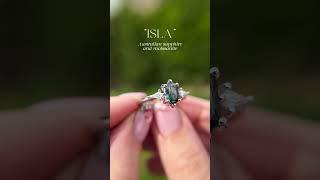 "Isla" Australian Sapphire and Moissanite Engagement Ring
