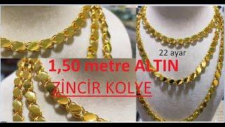 22 AYAR ZİNCİR KOLYE (1,5 metre Altın Kolye 22k Gold Necklace Chain designs )