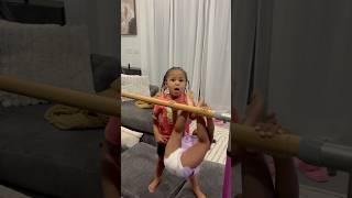Dad catches daughter teaching little sister how to do a flip #shorts