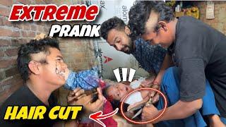 Extreme Hair Cut Prank on Sala and Sali || Prank goes wrong || jeet thakur pranks #couplepranks