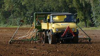 Vintage Mercedes-Benz Unimog with Amazone Drill Seeder