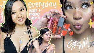 MY EVERYDAY HAIR + MAKEUP (eyeliner tutorial & bob hairstyle)