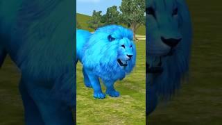 Blue Lion Fountain Crossing, #short #3danimals #cartoon #gorilla #lion #tiger #cow #animalsgames