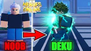 Going From Noob To 0.3% ONE FOR ALL Izuku Midoriya "DEKU" In Heroes Online 2...(Roblox)