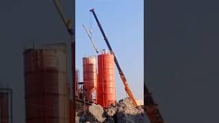 Cement silo screw conveyor erection #song #machine #shorts