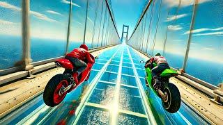 MOTOCICLETE vs DRUM de STICLA in GTA 5!