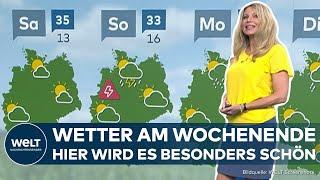 WETTER AM WOCHENENDE: Hochsommer für alle! Frederik sorgt für super Wetter, Hitze und Gewitter