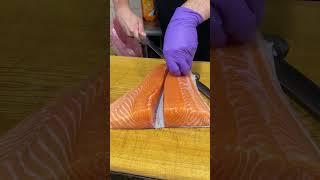 Sushi Perfection: How a Chef Removes Salmon Skin Like a Pro! #sushi #chef #salmon #sashimi