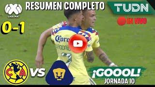 RESUMEN: America vs. Pumas en vivo jornada 10 liga MX Todos los detalles del partido completo