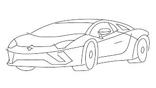 How to draw Lamborghini Aventador step by step for beginners |  Lamborghini Aventador Drawing