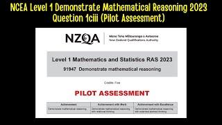 NCEA Level 1 - Demonstrate Mathematical Reasoning 2023 Question 1ciii (Pilot Assessment)