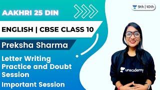 Letter Writing Practice and Doubt Session | Important Session | English | Preksha Sharma