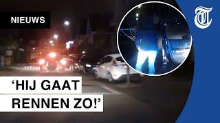 Spectaculaire achtervolging in woonwijk Zoetermeer gefilmd