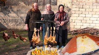 We cooked CHICKEN on a bicycle wheel and brewed PLOV