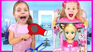 Kids Diana Show Mailed Kin Tin her own Hair Salon! Beauty Salon Makeover with Diana!