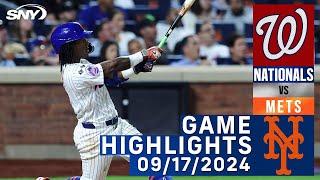 Mets vs Nationals (9/17/2024) | NY Mets Highlights | SNY