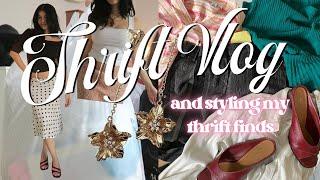 THRIFT WITH ME + try on haul/ styling my thrift finds 