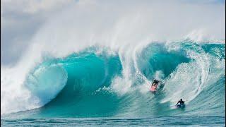 BEST DOUBLE BARREL AT PIPELINE EVER? JOB & MIKE STEWART GO CRAZY