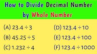 How to Divide Decimal Number by Whole Number | Basic Maths Concepts | #gyandarshan