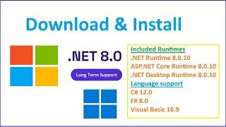 How to install .NET SDK 8 on Windows 11 | .NET Runtime | ASP .NET Core  | .NET Desktop Runtime