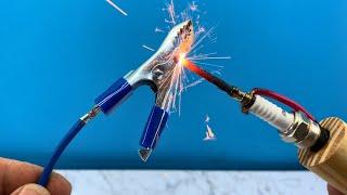 How to make a simple welding machine from spark plug at home! Genius invention