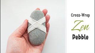 DIY YARN CROSS 'Zen' PEBBLE | Decorative Wrapped Stones | Easy Japanese-Inspired Craft