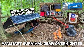 Solo Overnight Sleeping in the Woods with Walmart Survival Gear Part 2