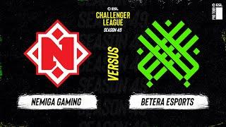 LIVE: Nemiga Gaming vs Betera Esports - ESL Challenger League - Season 49 EU - Stream B