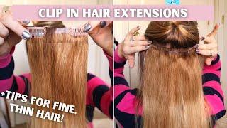 CLIP IN EXTENSIONS FOR FINE HAIR // How to Apply Seamless Clip-in Hair Extensions on Thin Hair