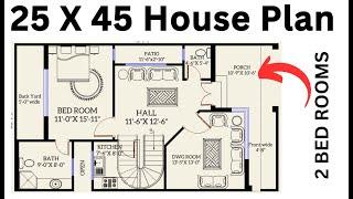 25X45 HOUSE PLAN DESIGN || 25X45 फ्लोर प्लान || 1125 SQ FT || 125 GAJ || 2D LAYOUT PLAN