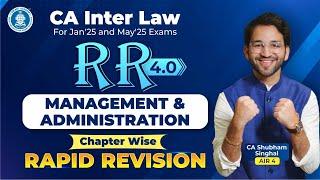 7 Management and Administration Revision CA Inter Law CA Shubham Singhal(AIR 4) Jan'25 & May'25