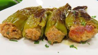 Summer Lunch - Stuffed Fried Long Narrow Banana Peppers (or Jalapeno) Recipe!