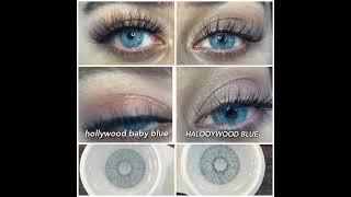 HOLLYWOOD BLUE NEW& HOLLYWOOD BABY BLUE COMPARISON HYPNOSE LENS