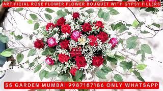 Artificial Rose Flower Bouquet with Gypsy flower for Decoration || SS GARDEN MUMBAI 9987187186