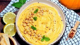 Pumpkin Hummus Recipe  | Easy Fall Vegan Dip with Pita Chips!