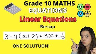 Grade 10 Equations: Linear Equations