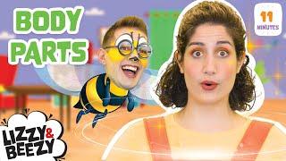 Learning Body Parts | Educational Videos for Kids | Nursery Rhymes | Lizzy and Beezy 