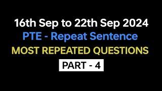 PTE Repeat Sentence (Part-4) Sep Exam Prediction | repeat sentence practice pte 2024. #pte