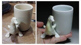 [오리 도자기 찻잔(컵) 만들기] Sculpting a Duck pottery teacup | 도마담 DOMADAM