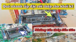 Cầu Rạch Miễu 2 ngày 4/10/2024 Lắp đặt cốt thép cho khối K1