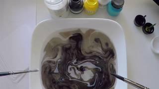 Full Suminagashi tutorial - paper marbling with acrylic inks and acrylic varnish