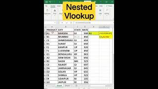 Vlookup Advance | Excel Tricks | Advance Excel | Vlookup in Excel | Nested vlookup | VLOOKUP excel