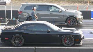 Durango Hellcat vs Hellcat Challenger - drag racing