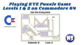 Playing KYE Puzzle Game Levels 1 and 2 on Commodore 64