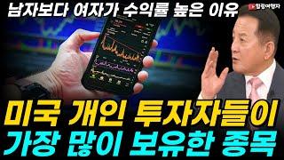 미국인들이 가장 많이 보유하고 있는 종목? 남자보다 여자가 주식 수익률이 더 높은 진짜 이유! 기본으로 이 종목은 무조건 가져갑니다!
